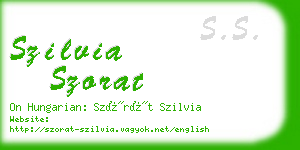 szilvia szorat business card